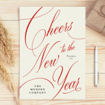 ビジネスフェスティバルレッド応援ニューイヤーホリデーカード