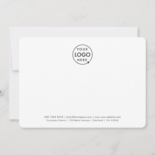 ビジネスフォトプロフェッショナルロゴホワイトミニマリスト ノートカード (正面)