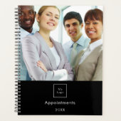 ビジネスフォトロゴ白黒チームQRコード2025 プランナー手帳 (正面)