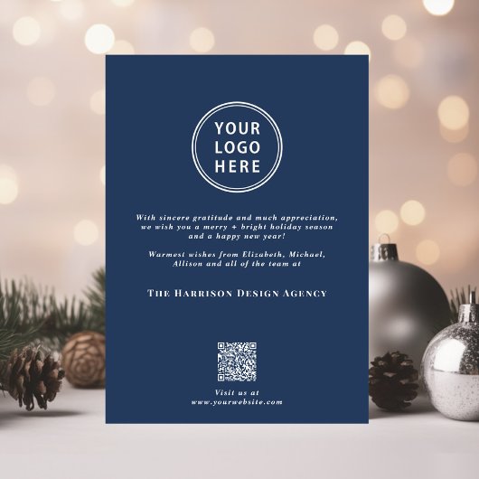 ビジネスフォトロゴQRコードクリスマ企業のス シーズンカード
