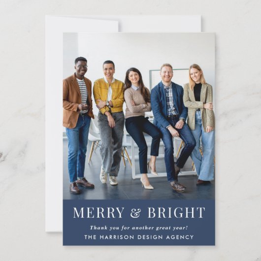 ビジネスフォトロゴQRコードクリスマ企業のス シーズンカード (正面)