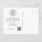 ビジネスフォトロゴQRコードクリスマ企業のス シーズンポストカード (裏面)