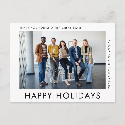 ビジネスフォトロゴQRコードクリスマ企業のス シーズンポストカード (正面)