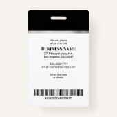 ビジネスフォト名ロゴ情報、ブラック&シルバー バッジ (裏面)