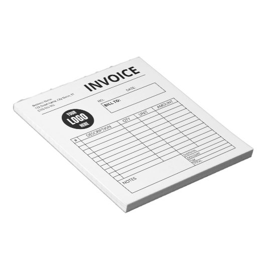 ビジネスフォーム請求書テンプレート ノートパッド (アングル)