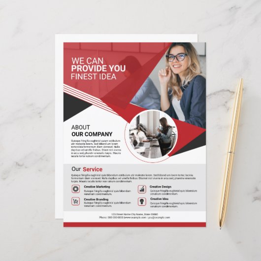 ビジネスフライヤーテンプレート (正面/裏面インサイチュ)