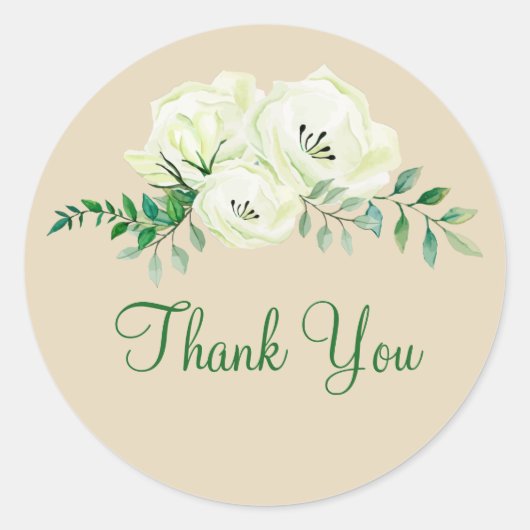 ビジネスフローラサンキューステッカー ラウンドシール (正面)
