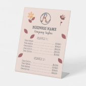 ビジネスフローラテーブルの上位価格表台座記号 台座サイン (正面)