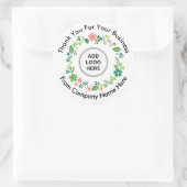 ビジネスフローラロゴテンプレートありがとうステッカー ラウンドシール (バッグ)