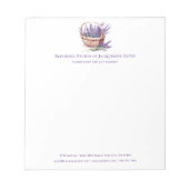 ビジネスフローリストウォーターカラーラベンダーカスタム ノートパッド (正面)