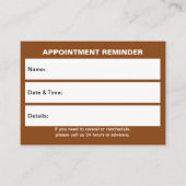 ビジネスブラウンアポイントメントカード 予約カード (正面)