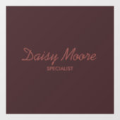 ビジネスブラウンシンプル名前をカスタムする ウィンドウサイン (シート)