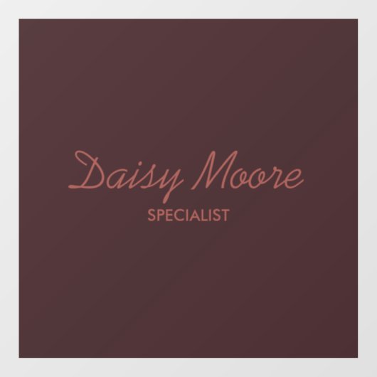 ビジネスブラウンシンプル名前をカスタムする ウィンドウサイン (シート)