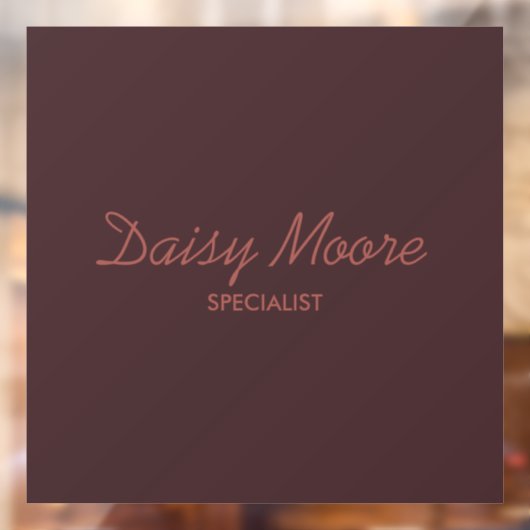 ビジネスブラウンシンプル名前をカスタムする ウィンドウサイン (シート2)