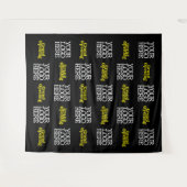 ビジネスブラックイエローグランドオープニングロゴ タペストリー (正面(横))