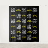 ビジネスブラックイエローグランドオープニングロゴ タペストリー (正面)