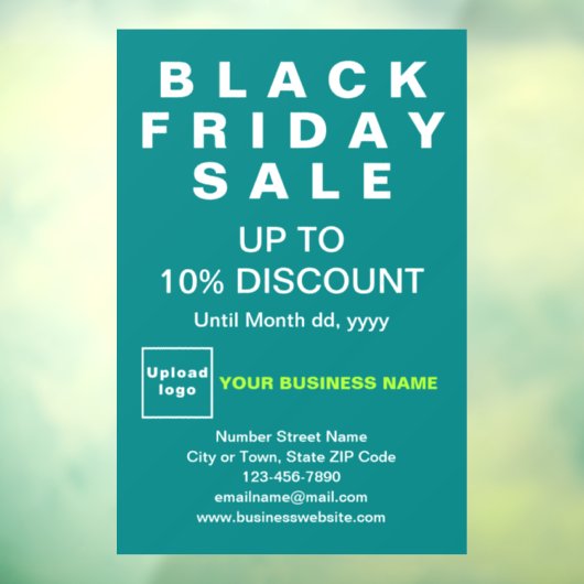 ビジネスブラックフライデーセールティール（緑がかった色）グリーン ウィンドウサイン (シート3)