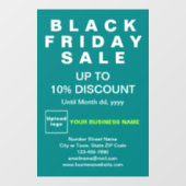 ビジネスブラックフライデーセールティール（緑がかった色）グリーン ウィンドウサイン (シート)