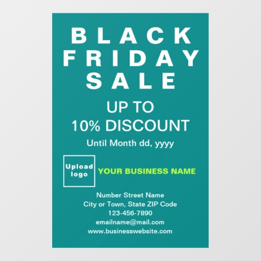 ビジネスブラックフライデーセールティール(緑がかった色)グリーン ウィンドウサイン (シート)