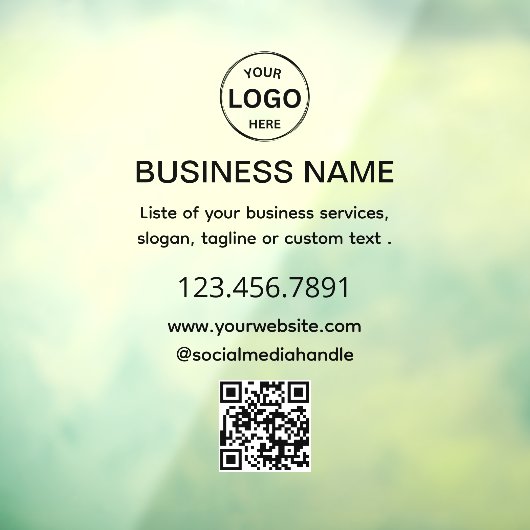 ビジネスブラックロゴQRコードウィンドウの固定 ウィンドウサイン (シート3)