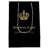 ビジネスブラック金ゴールド王室のクラウン紙のショッピングバッグ ミディアムペーパーバッグ (裏面)