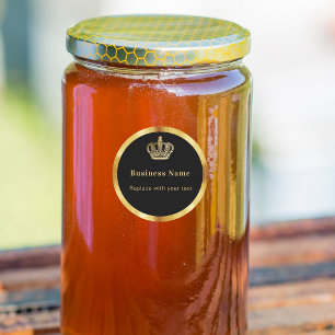 ビジネスブラック金ゴールド王室のクラウン ラウンドシール