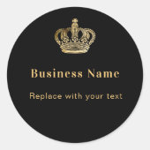 ビジネスブラック金ゴールド王室のクラウン ラウンドシール (正面)