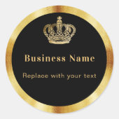 ビジネスブラック金ゴールド王室のクラウン ラウンドシール (正面)