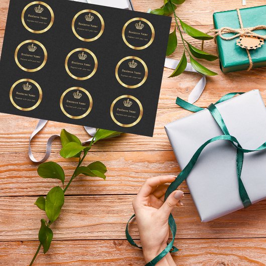 ビジネスブラック金ゴールド王室のクラウン 薄葉紙