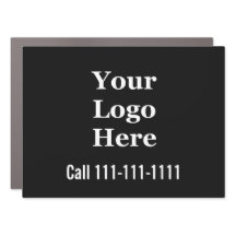 ビジネスブラック&ホワイトの電話番号あなたのロゴカー