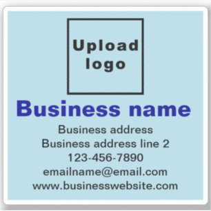 ビジネスブランディングオンライトブルースクエアビニル シール