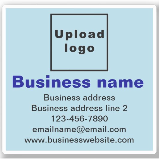 ビジネスブランディングオンライトブルースクエアビニル シール (正面)