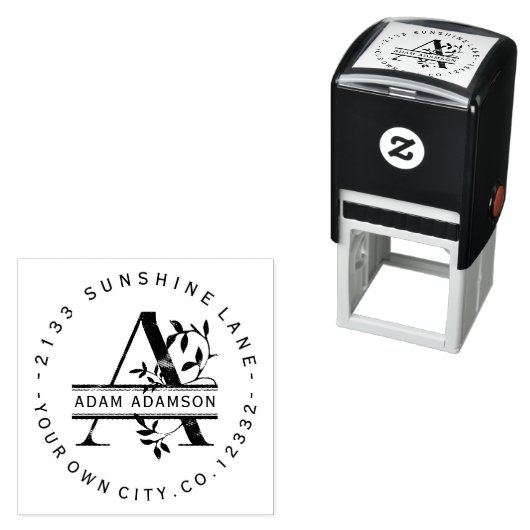 ビジネスブランディングスプリットモノグラムレターA セルフインキングスタンプ (インサイチュ)