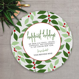 ビジネスブランディング – グレーグリーンボタニカルハッピスト シーズンカード