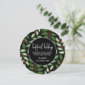 ビジネスブランディング – ブラックグリーンボタニカルハッピスト シーズンカード (スタンド正面)