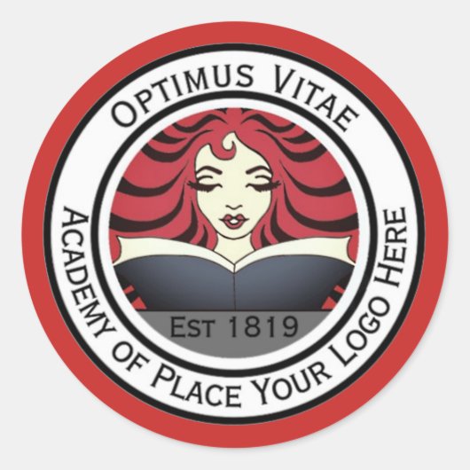 ビジネスブランディング。ロゴを追加。プロモーションラベル ラウンドシール (正面)