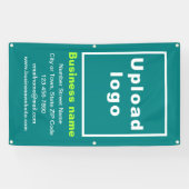 ビジネスブランドのティール（緑がかった色）グリーンポートレートバナー 横断幕 (横)