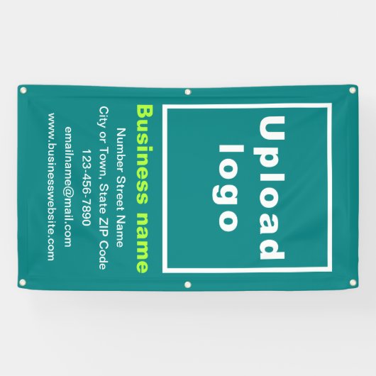 ビジネスブランドのティール（緑がかった色）グリーンポートレートバナー 横断幕 (横)