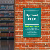 ビジネスブランドのティール（緑がかった色）グリーンポートレートバナー 横断幕