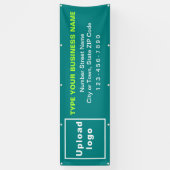 ビジネスブランドのティール(緑がかった色)グリーンロングバナー 横断幕 (縦)