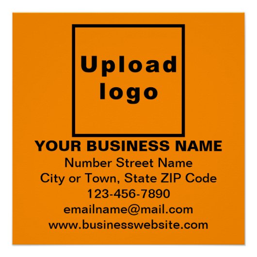 ビジネスブランドオンオレンジカラースクエア光沢 ポスター (正面)