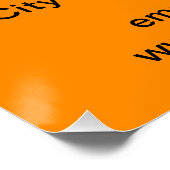 ビジネスブランドオンオレンジカラースクエア光沢 ポスター (コーナー)