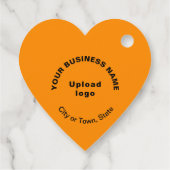 ビジネスブランドオンオレンジカラーハート形状ラベル フェイバータグ (裏面)