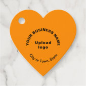 ビジネスブランドオンオレンジカラーハート形状ラベル フェイバータグ (正面)