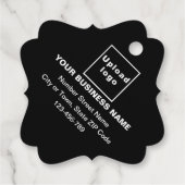 ビジネスブランドオンブラックスクエアファンシーシェイプラベル フェイバータグ (裏面)