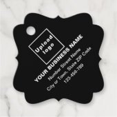 ビジネスブランドオンブラックスクエアファンシーシェイプラベル フェイバータグ (正面)