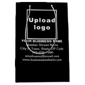 ビジネスブランドオンブラックミディアムサイズ抱き枕 ミディアムペーパーバッグ (正面)