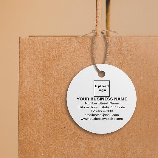 ビジネスブランドオンホワイトサークルラベル フェイバータグ