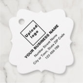 ビジネスブランドオンホワイトスクエアファンシーシェイプラベル フェイバータグ (正面)