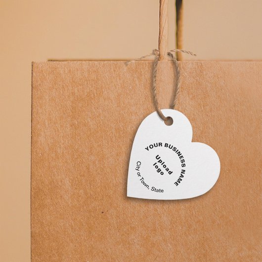 ビジネスブランドオンホワイトハートシェイプラベル フェイバータグ